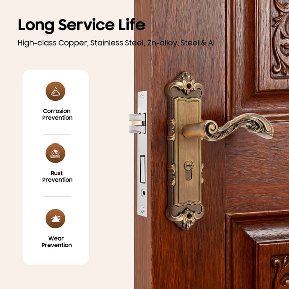 European Style Door Lock, Door Lock With Handles, Door Lock with Keys