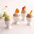 thumbnail image 1 of European Style Egg Cup Holder White Breakfast Goblet Shaped Egg Stand Mini Tray Practical Table Decor PS Material Elegant Dining Accessory Housewarming Gift Wedding Present Single Rack, 1 of 9