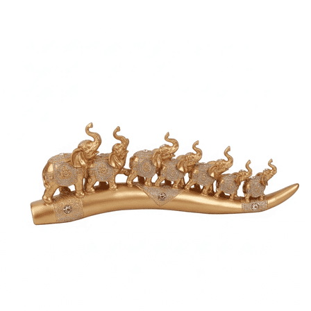 LUMIARTISAN Elephant Sculpture - European Style Elegant Home Decor, Gold Resin, 1 Pc