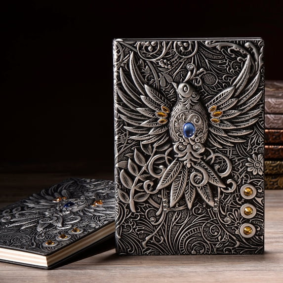European Style Embossed A5 Notebook, 100 Pages, Vintage Exquisite Texture and Elegant Look, for Office Record Keeping Daily Note Taking and Personal Journal Writing