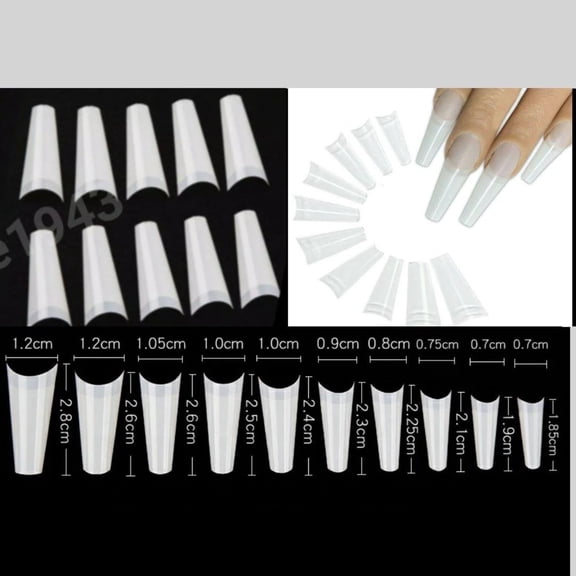 European Style Flat French Half cover Nail tips 500 pieces in a Bag