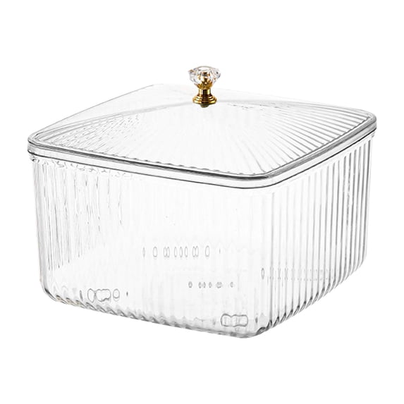 European Style Fruit Serving Tray Pantry Food Cookie Cereal Storage Jar with Cover Candy Snack Serving Bowl for Household Holiday Gift Party Clear