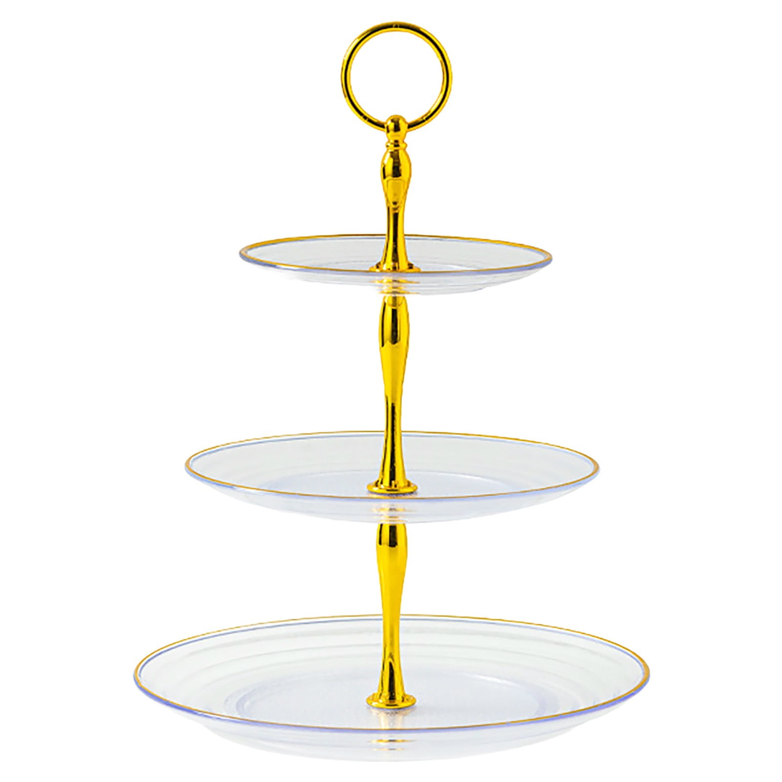 European Style Fruit Tray Three-Layer Dim Sum Rack Transparent A ...