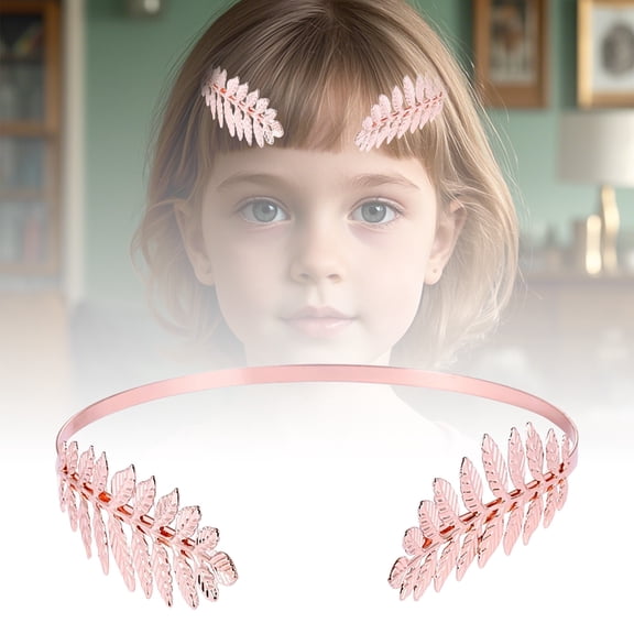 European Style Gold Leaf Headband for Women Vintage Floral Bridal Hair Accessories Back Worn Goddess Headpiece for Weddings Proms Parties Festivals Bridal Showers and