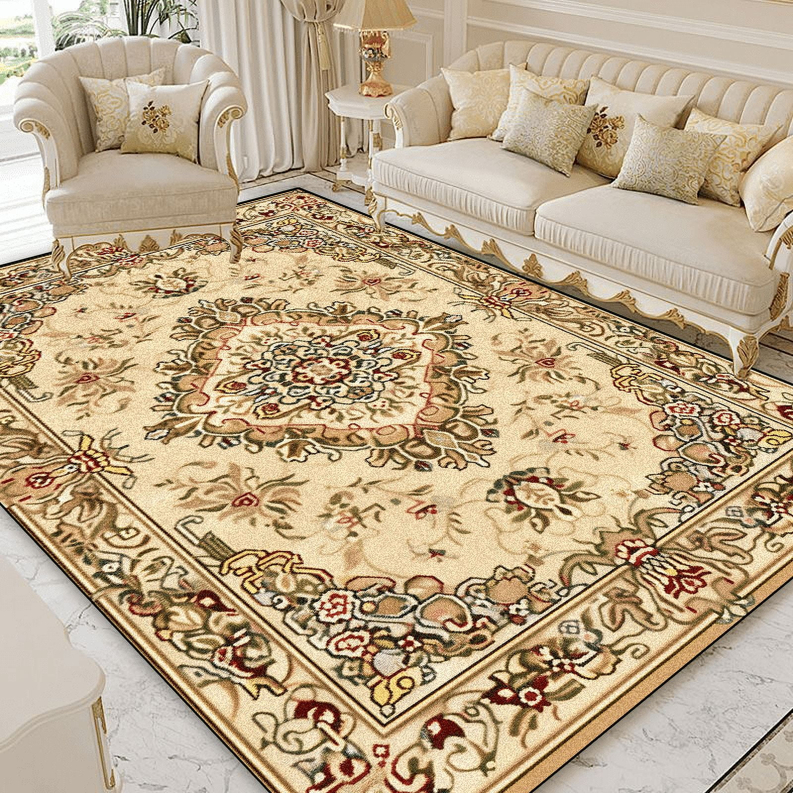 European Style Home ration Rugs Living Room Retro Flower Carpet Hall ...