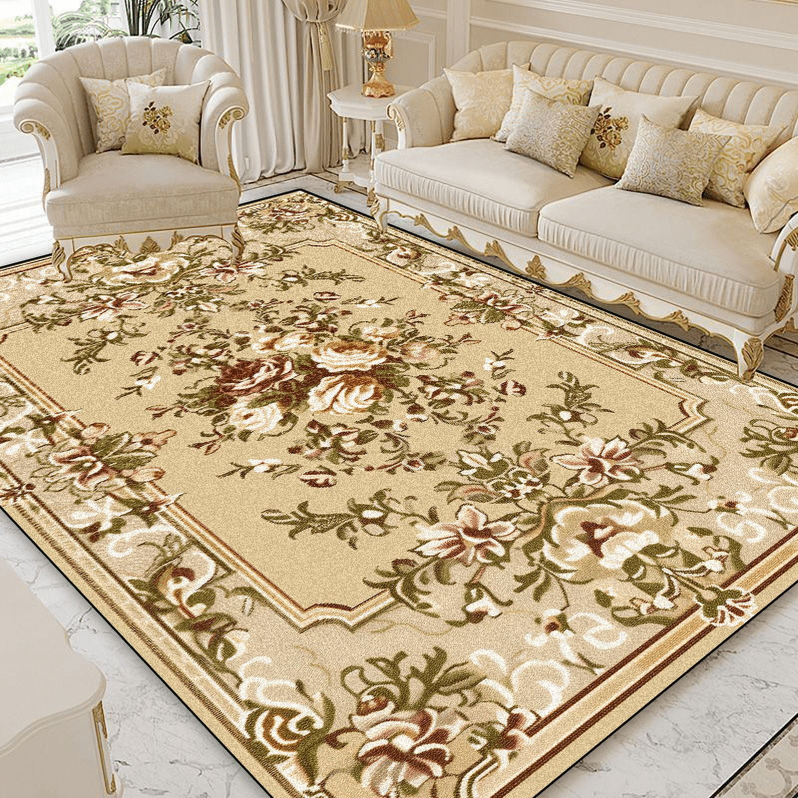 European Style Home ration Rugs Living Room Retro Flower Carpet Hall ...