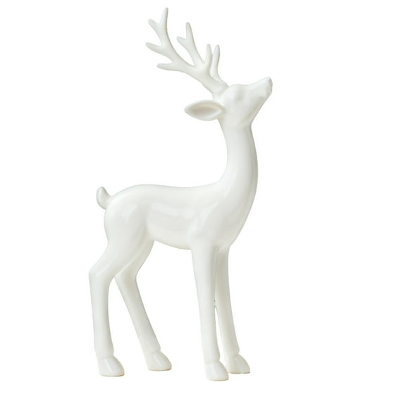 European Style Imitation Metal Deer Statue Antique Entryway Porch Garden Indoor Decorative Weather Resistant Lifesize Home Accent Easy Display No Assembly Needed Classic