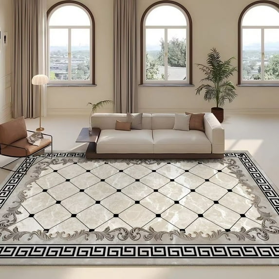 European Style Living Room Luxury ration Carpet Gold Sofa Chair Large Area Rug Customizable Easy To