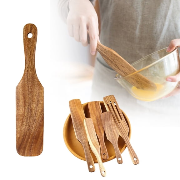 European Style Long Handle Wooden Shovel Nonstick Wood Spatula Grilling Spatula Nonstick Wooden Wok Turner Kitchen Shovel Kitchen Utensils Non Stick Pan Cream Spoon,long handle wooden spoon