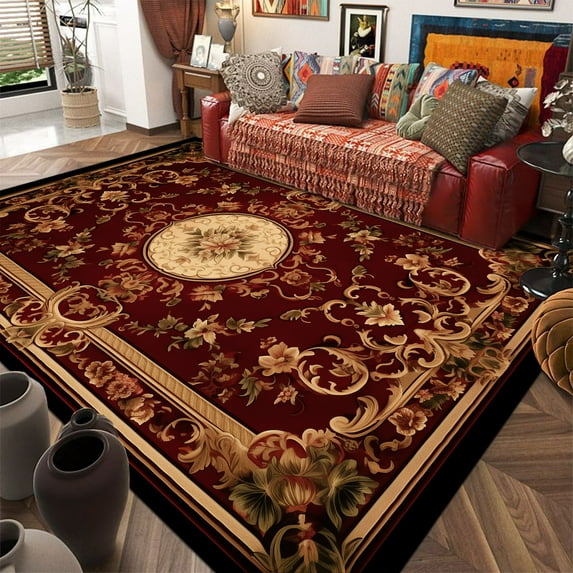 European Style Luxury Carpet for Living Room Sofa Large Rug Washable Bedroom ration Rug Non-slip Cof