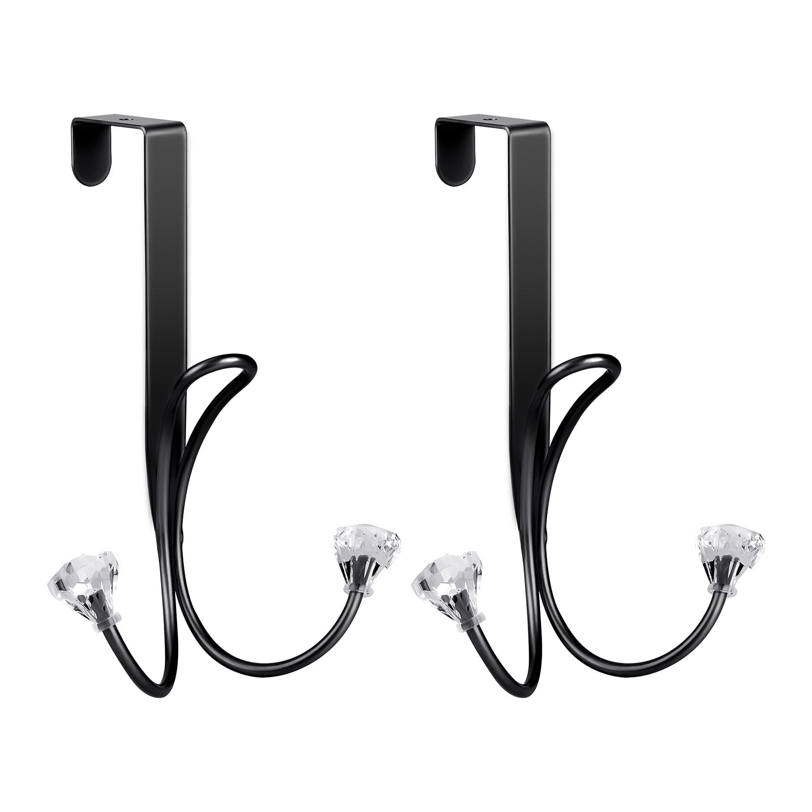 European Style Metal Double Hook Hanger Free Perforated Door Bathroom