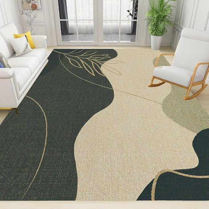 European Style Plants Area Rug For Bedroom, Abstract Modern Art Rugs ...