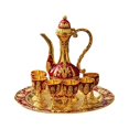 thumbnail image 1 of European Style Set Zinc Alloy Decorative Dispenser Decoration Collectible Plate Wedding Gift Drinkware Home Red Golden Rose, 1 of 8