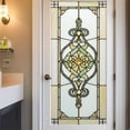 thumbnail image 1 of European Style Stained Glass Window Film, Decorative Privacy Window Film, Static Cling Removable Glass Cover Sun Blocking Anti UV for Home Bathroom Living Room 17.7x 39.4 Inches, 1 of 6
