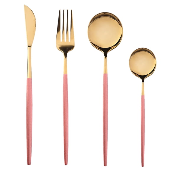 European - Style Stainless Steel Western Tableware Set with Gold Finish for Daily Use
