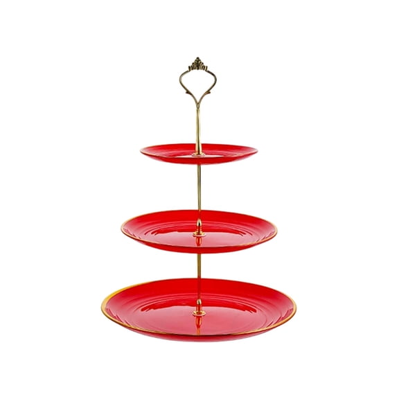 European Style Three Tier Dessert Stand, Elegant Serving Tray for Cakes and Snacks, Multi-Level Display Stand for Afternoon Tea, Living Room Table Centerpiece for Entertaining Guests