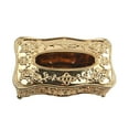 thumbnail image 1 of European Style Tissue Box Paper Holder Luxury Flower Pattern for Living Room Golden, 1 of 8