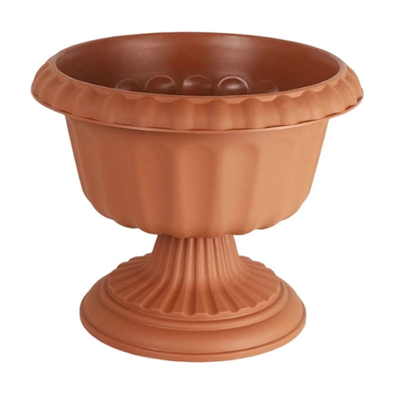 European-Style Vintage Garden Planter with Drainage Tray, Durable Plastic Hydroponic Flower Pot for Indoor and Outdoor Use