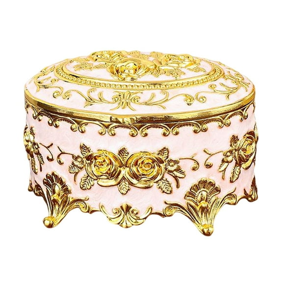 European Style Vintage Jewelry Box High End Treasure Case Retro Keepsake Box Oval 10cmx7cmx5.5cm