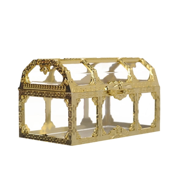 European Style Wedding Gold-Plated Plastic Treasure Box - Candy, Gift, Jewelry Organizer - Creative Flip Lid DIY Trinket Storage Container