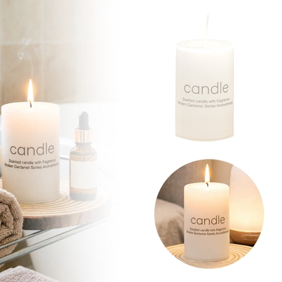 European Style White Cylinder Scented Candle For Home Aromatherapy Relaxation And,7.5 cm,Beige