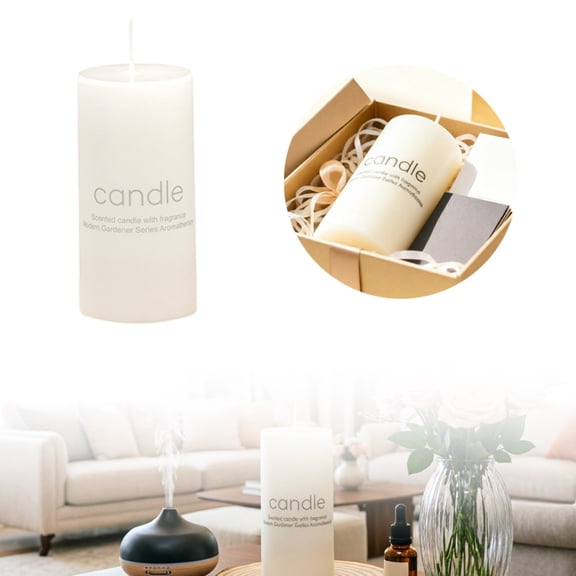 European Style White Cylinder Scented Candle For Home Aromatherapy Relaxation And Calm Ambience For Living Room Bedroom Study, 10 cm, White3