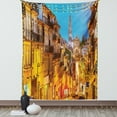 thumbnail image 1 of European Tapestry, Cityscape toward Old Buildings in Porto Mediterranean Town Streets Scenic Image, Wall Hanging for Bedroom Living Room Dorm Decor, 60W X 80L Inches, Multicolor, by Ambesonne, 1 of 5