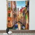 thumbnail image 1 of European Tapestry, Venice Cityscape Narrow Water Canal Building Traditional Old Buildings Heritage, Wall Hanging for Bedroom Living Room Dorm Decor, 60W X 80L Inches, Multicolor, by Ambesonne, 1 of 2