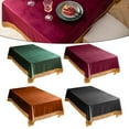 thumbnail image 1 of European Tassel Velvet Tablecloth Square Dinner Table Cover Retro Decoration Orange YIWEI, 1 of 6