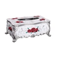 thumbnail image 1 of European Tissue Box, Napkin Dispenser With Floral Design, For Living Room Dining Table Ktv - White, 1 of 6