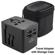 European Travel Plug Adapter,AILKIN International Universal Travel Adapter Charging Block with Type C for Android for US to Europe EU Spain Italy France,Black