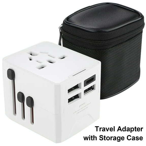 European Travel Plug Adapter,AILKIN International Universal Travel Adapter Charging Block with Type C for Android for US to Europe EU Spain Italy France,White