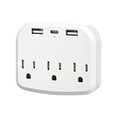 thumbnail image 1 of KAWELL European Travel Plug Adapter, KAWELL International Power Plug with 3 US Outlets and 2 3.4A USB, Type C Outlet Adaptor Charger, 1 of 7