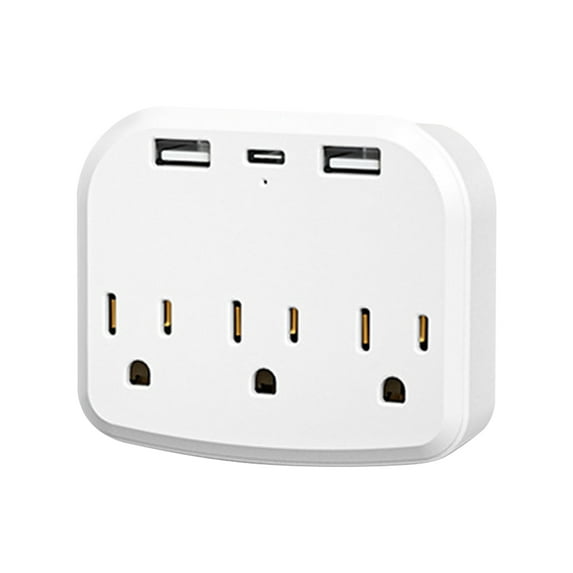 KAWELL European Travel Plug Adapter, KAWELL International Power Plug with 3 US Outlets and 2 3.4A USB, Type C Outlet Adaptor Charger