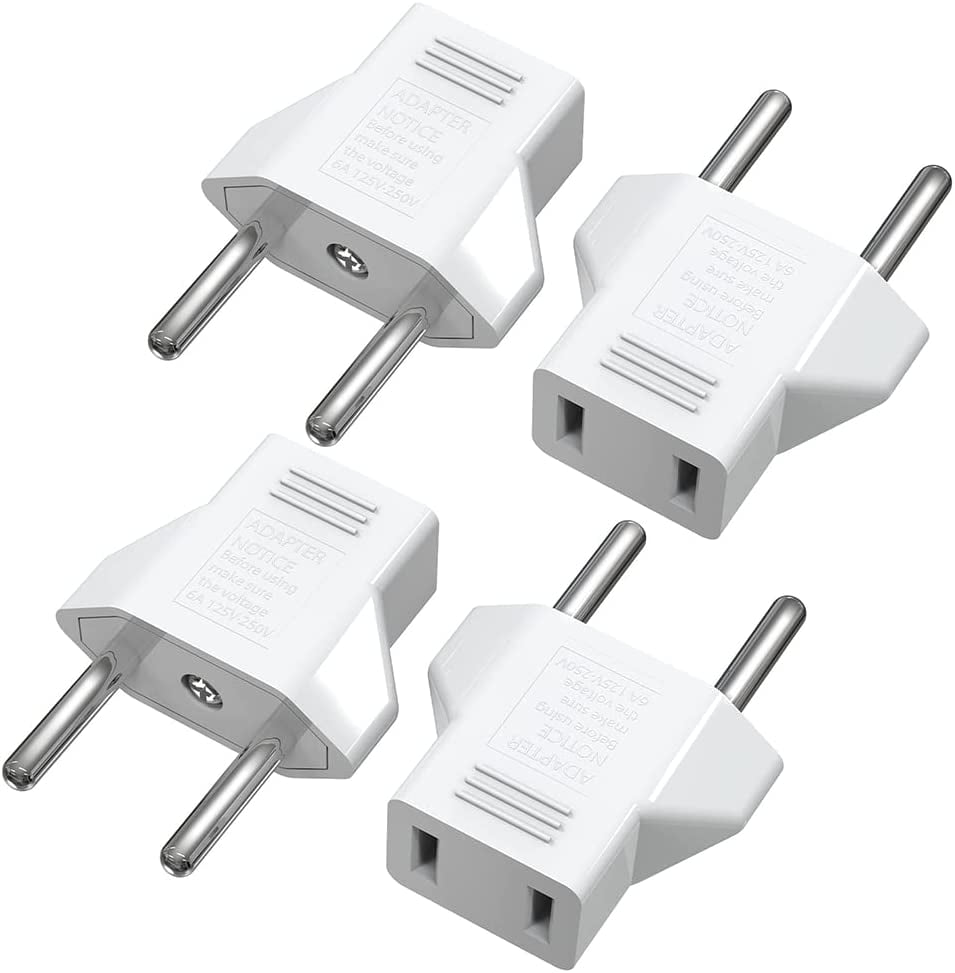 European Travel Plug Adapter. Small Travel Adapters US to Europe (Not