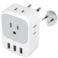 thumbnail image 1 of European Travel Plug Adapter 4 AC Outlets with 3 USB,EU Power Plug Adaptor for US to Most of Europe Italy, Spain, Switzerland, France, Greece, Iceland, Germany, 1 of 7