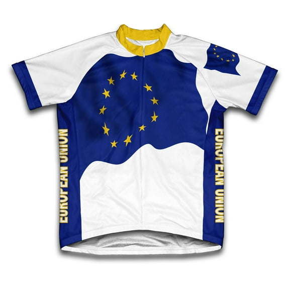 European Union Flag Short Sleeve Cycling Jersey for Women - Size 3XL