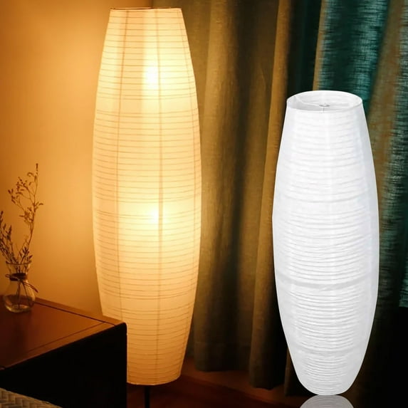 European Vertical Minimalist Lampshade Floor Lamp Living Room Bedroom Creative Cross-border Warm LED Paper Lighting Decoration