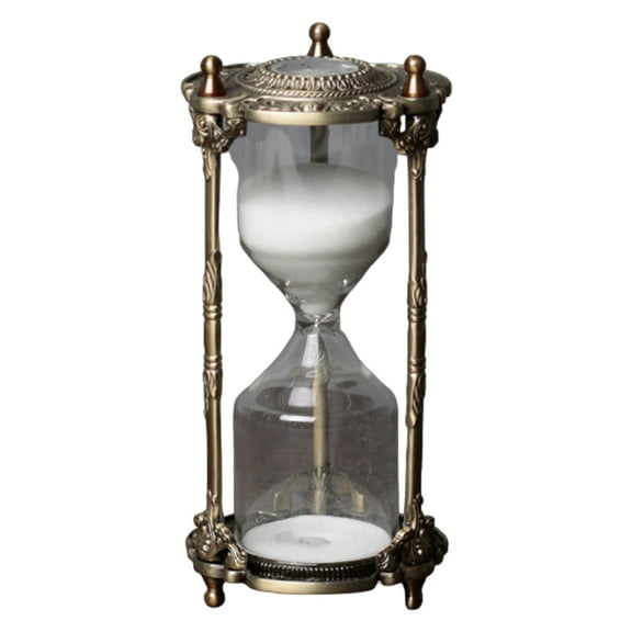 European Vintage Hourglass Sand Timer 15/30 Minutes Decorative Engraved Rotating Sand Clock for Home and Office Decors