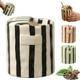 thumbnail image 1 of European Vintage Striped Ceramic Coffee Mug, 10oz Double-Wall Porcelain Cup for Hot Drinks, 1 of 9