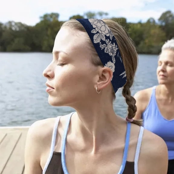 European Yoga Headband Fashion Hair Rope Wide Edge Bohemian Accessory Antiperspirant Absorbent Elastic Headscarf for Women