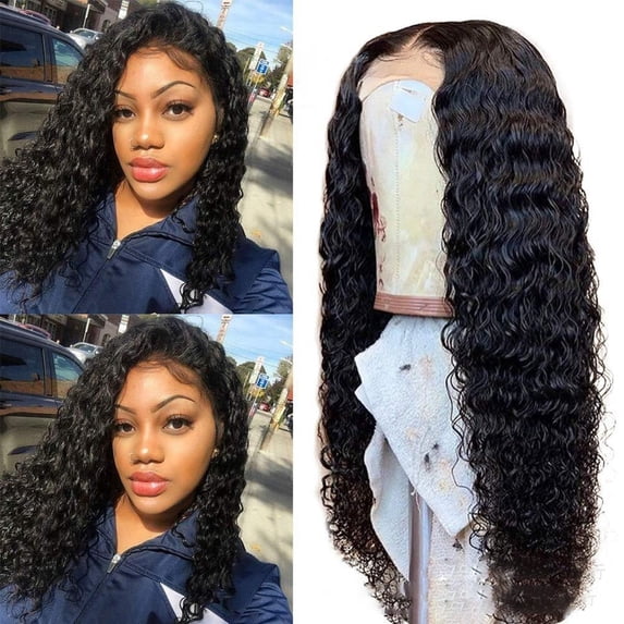 European and African Curly Wigs for Women - Long Curly Hair Fiber Covers with Middle Part Design