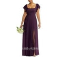 thumbnail image 1 of European and American Foreign trade chiffon bridesmaid dress with split long long dress slim backless girlfriend wedding evening dress, 1 of 6