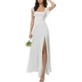 thumbnail image 1 of European and American Foreign trade chiffon bridesmaid dress with split long long dress slim backless girlfriend wedding evening dress, 1 of 6
