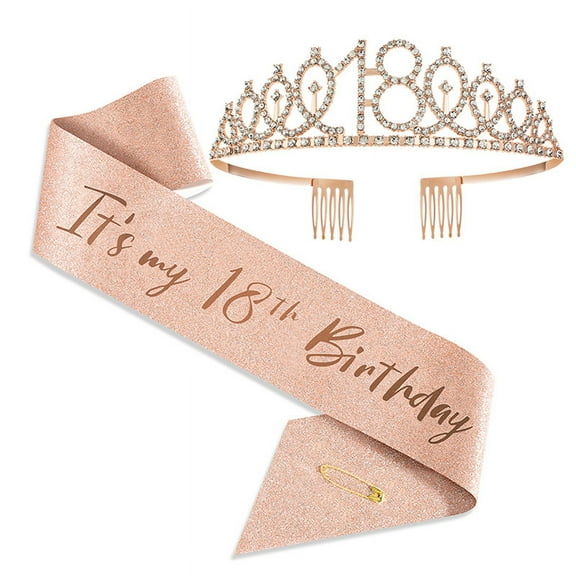 European and American Party Crown Headband Rhinestone Crown Hair Ornament-Year-Old Digital Birthday Cake Decoration Alloy Headband