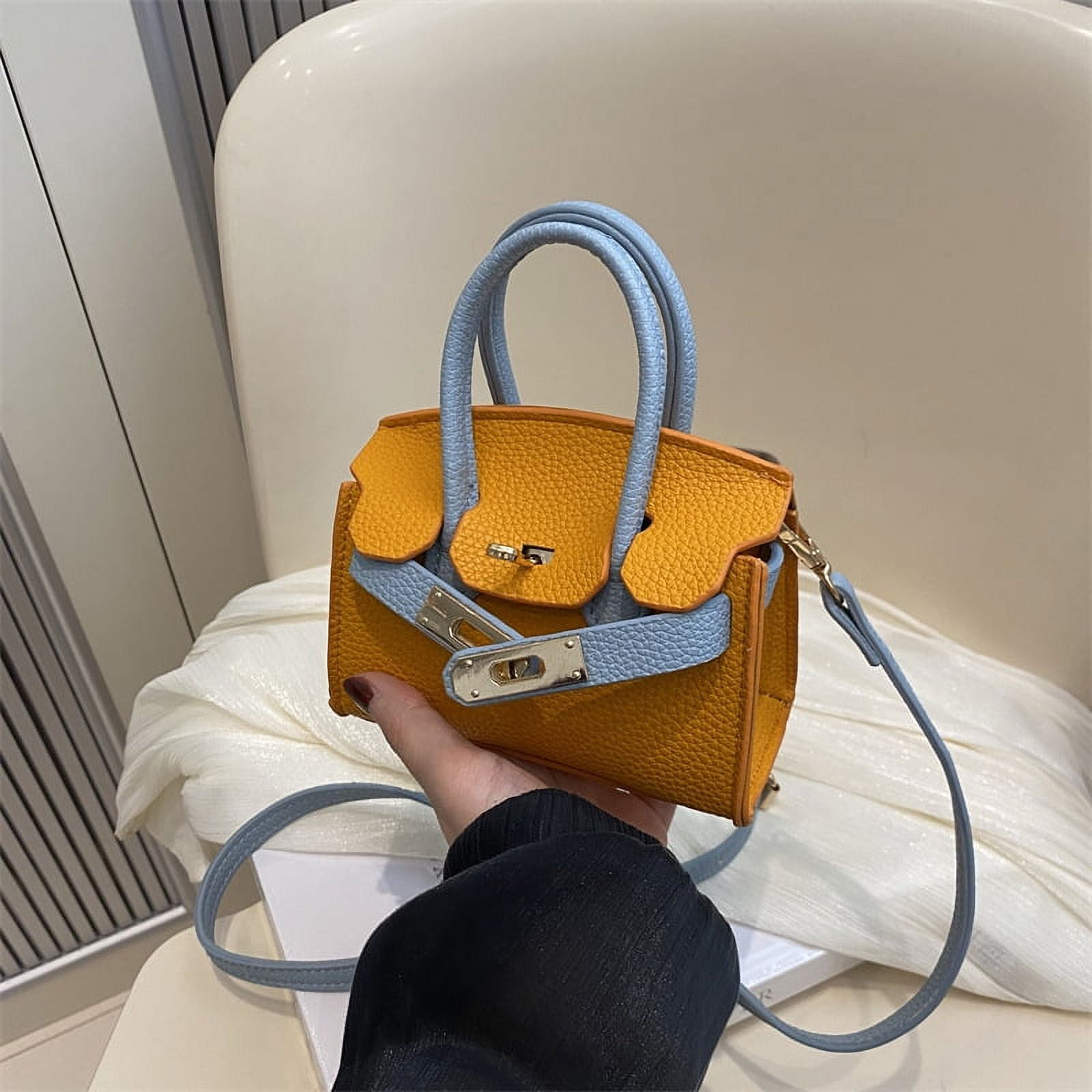 European and American Popular Mini Litchi Pattern Kelly Shoulder Bag