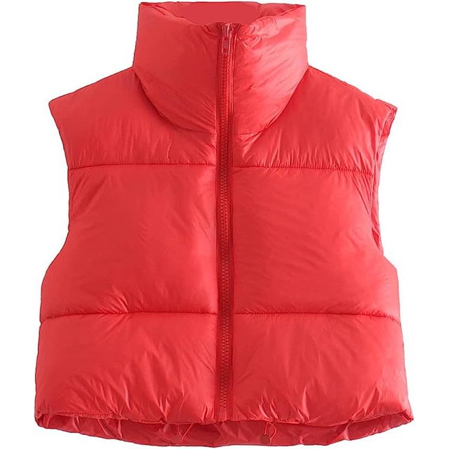 European and American Women‘s Sleeveless Cottonpadded Jacket Light