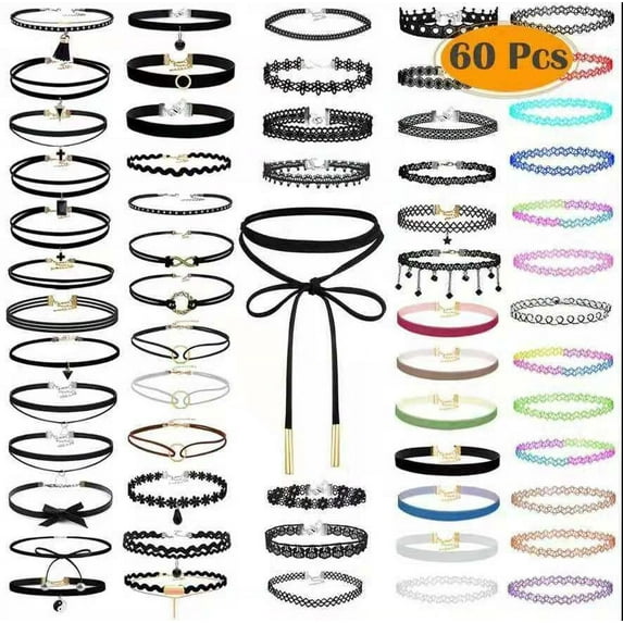 European and American choker Gothic Lace Clavicle Chain Set Combination Collar Neck Chain Women's Necklace