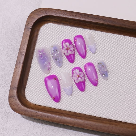 European and American cross-border pure handmade armor South East Asia hot-selling almond nail patch wholesale boutique cat eye carving