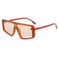 thumbnail image 1 of European and American fashion large frame sunglasses, light leakage design, PC material, Brown, 1 of 5